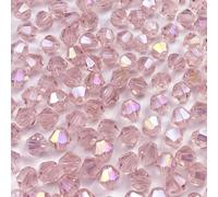 LIMAOLLY 100pcs 8mm Bicone Crystal Glass Beads Loose Spacer Beads Faceted Craft Beads for Jewelry Making DIY Necklace Bracelet Earring Wind Chimes Suncatchers Ornamen(Pink AB)