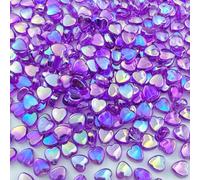 LIMAOLLY 400 PCS Acrylic Heart Shape Beads AB Colors Heart Pony Spacer Beads for Jewelry Making DIY Bracelet Earring Necklace Key Chains(Purple)