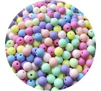 LIMAOLLY 500 Pieces 8mm Acrylic Round Pastel Candy Color Frosted Plastic Spacer Beads for Jewelry Making Earring Bracelet Necklace Home Decoration