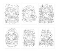 Limarqabel 30 Pcs Blank Christmas Color Your Own Postcards Santa Claus Cards Christmas Greeting Cards for DIY Kids 6 Designs (4.53x6 Inch)