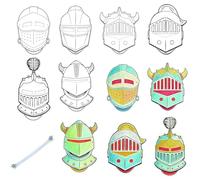 Limarqabel 30 Pcs Helmet Of Salvation Craft Medieval Knight Armor Coloring Mask Knight Crafts Religious Bible Blank Paper Arts Color Your Own Mask Diy Knight Mask Kit for Fun Activity (6x9 Inch)