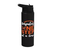 Limb Loss Awareness Empowering Amputees Orange Ribbon Stainless Steel Insulated Water Bottle