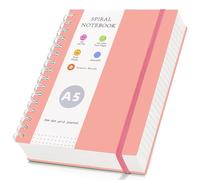 LIMBJEY A5 Dotted Journal Notebook - Note Book Spiral Notepad 300 Pages for Writing,Note Taking,100gsm Dotted Paper, Flexible cover, for Women Men Work Office School,14.5 x 21cm (PINK)
