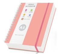 LIMBJEY A5 Notebooks 300 Pages/150 Sheets, Spiral Lined Notepad, Thick Paper - Journaling, Note Taking for School & Office - Perfect for Students, Professionals, Artists,21x14.5CM (PINK)