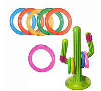 Limbo Game, 9-Piece Cactus Ring Toss Set, Party Games for Kids, Summer Party Decoration, Outdoor Backyard Toy for Family Gatherings, Pool Fun, 25.5 Inches Tall