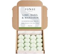 Lime Basil & Mandarin Soy Wax Melts 16 Pack | Clarifying Citrus & Calming Basil | Natural, Vegan & Plastic Free | Up to 96 Hrs Scent | Pet Safe | Handmade in UK - Fosse Living