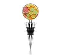 Lime Cut Into Slices Wine Stopper Reusable Zinc Alloy Beverage Bottle Stopper Decorative Champagne Corks Bottle Stoppers Wine Accessories Gift for Bar Party Wedding Supply