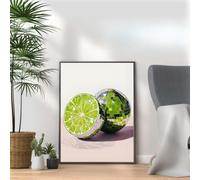 Lime Disco Ball Kitchen Wall Art Print - Funky Retro Food Poster, Cute Aesthetic Fruit Decor for Kitchen, Dining Room or Bar Cart (A3 Print Only)