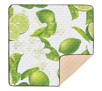 Lime Fruit Green Print Large Stylish Baby Gym & Activity Mat for Indoor Outdoor Cozy Breathable Tummy Time Activity Mat for Babies Infants Toddlers, 50'' x 50''