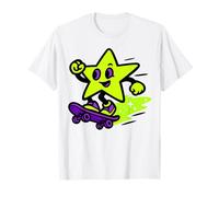 Lime Galactic Skateboard Star Rider for Kids and Youngsters T-Shirt
