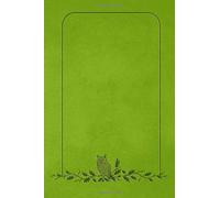 Lime Green 101 - Blank Notebook With An Owl and An Oak Branch - 6x9: 101 Pages, 6 x 9 Journal, Soft Cover