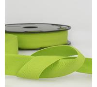Lime Green 3m 100% Cotton Twill Tape - Soft Flexible Tape for Binding, Edging, Bunting, Aprons & Crafts - 25mm Wide - Packaged Length, No Joins - Giddy Square