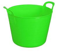 Lime Green 42 Litre Large Flexi Tub Garden Home Flexible Colour Rubber Storage Container Bucket Polyethylene Flex Tub - Made in U.K.