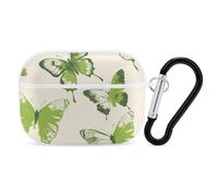 Lime Green Butterfly AirPod Pro Case, Anti Scratch Hard PC Cover with Keychain, AirPod Pro 2nd/1st Case Accessories for Women Men, White-Style