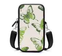 Lime Green Butterfly Cell Phone Bag with Detachable Strap, Aesthetic Mini Sling Bag Small Crossbody Bag for Phone