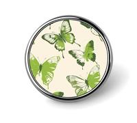 Lime Green Butterfly Round Badge for Men Women, Durable & Stylish Lapel Pins, Lightweight Metal Badges for Shirts, Jackets, Hats