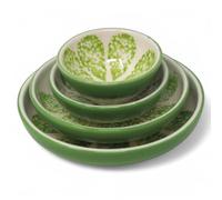 Lime Green Ceramic Serving Bowls & Dishes - Mixed Sizes - Set of 4