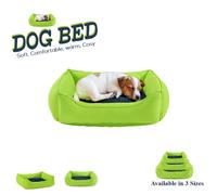 (Lime Green, Large: 23''x33''+8'') Dog Bed Pet Puppy Cushion House Nesting Washable Rectangle Pet Basket Warm Comfy