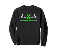 Lime Green Ribbon Lymphoma Awareness Cancer Warrior Survivor Sweatshirt