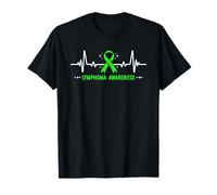 Lime Green Ribbon Lymphoma Awareness Cancer Warrior Survivor T-Shirt
