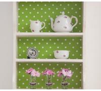 LIME GREEN WHITE POLKA DOT STICKY BACK PLASTIC SELF ADHESIVE VINYL DCFIX 2mx45cm