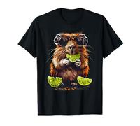 Lime Guinea Pig Colourful Artwork Wildlife Motif Lime Lover T-Shirt