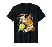 Lime Guinea Pig Portrait Animal Art Sunglasses Lime Fruit T-Shirt