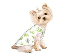 Lime Leaf Scatter Dog Vest Lightweight Sleeveless Pullover Tank | Lightweight Polyester Dog Vest Works As A Sleeveless Shirt For Small Dogs And Cats, Breathable Pullover For Walks And Travel