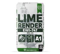 Lime Render EWI-747, 23kg, Superior Breathability, for Older Buildings Renovation, for Plastering on Brick, Stone, Mud Walls, Indoor/Outdoor, Wall Insulation