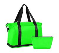 Lime Solid Color Pure Plain Green Travel Tote Gym Bag Gym Bag with Toiletry Bag for Workout Large Capacity, Lime Solid color Pure Plain green, One Size