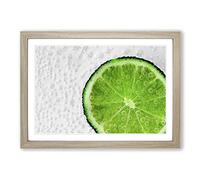 Lime with Tonic Framed Print | A2 Oak Framed Wall Art | Ready to Hang | Modern Nature Picture | Living Room Bedroom Lounge Office