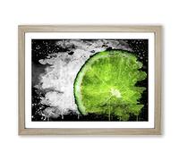 Lime with Tonic Modern CB Framed Print | A4 Oak Framed Wall Art | Ready to Hang | Modern Nature Picture | Living Room Bedroom Lounge Office