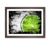 Lime with Tonic Modern CB Framed Print | A4 Walnut Framed Wall Art | Ready to Hang | Modern Nature Picture | Living Room Bedroom Lounge Office