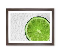 Lime with Tonic Modern Framed Print | A3 Walnut Framed Wall Art | Ready to Hang | Modern Nature Picture | Living Room Bedroom Lounge Office