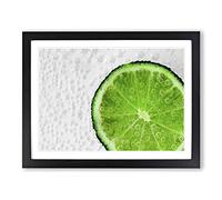 Lime with Tonic Modern Framed Print | A4 Black Framed Wall Art | Ready to Hang | Modern Nature Picture | Living Room Bedroom Lounge Office