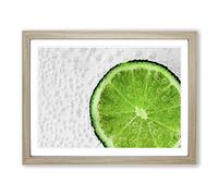 Lime with Tonic Modern Framed Print | A4 Oak Framed Wall Art | Ready to Hang | Modern Nature Picture | Living Room Bedroom Lounge Office
