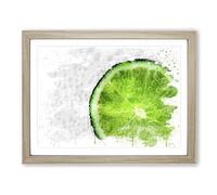 Lime with Tonic V3 Modern Framed Print | A2 Oak Framed Wall Art | Ready to Hang | Modern Nature Picture | Living Room Bedroom Lounge Office