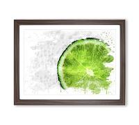 Lime with Tonic V3 Modern Framed Print | A3 Walnut Framed Wall Art | Ready to Hang | Modern Nature Picture | Living Room Bedroom Lounge Office