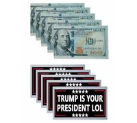 Limecute 100 Pack Trump is Your President LOL 100 Dollar Bills Trump Won 2024 Get Over It 45 47 100 Dollar Bills Prank Money Bills Joke Prank Funny Money Bills