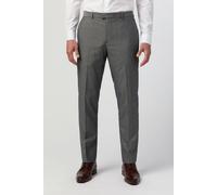 Limehaus Men's Flat Fronted Slim Fit Suit Trousers in Mid Grey | Size: 38R Limehaus Mid Grey 38R