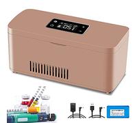LIMEID Mini Insulin Refrigerated Box, Portable Medicine Cooler Refrigerator 10200mah Battery for Car, Travel, Home - Constant Temperature Reefer Rechargeable LCD Display 2-8℃,2*battery