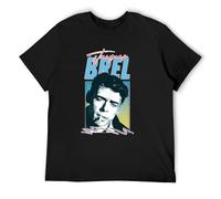 Limeiren Jacques BREL Hippie Clothes Anime Hip hop Unisex 100% Cotton Short-Sleeve T-Shirts Black XXXL