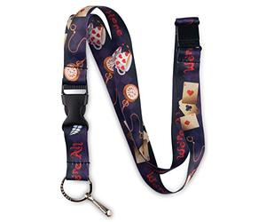Limeloot Alice in Wonderland Lanyard - We are all Mad Here Cheshire Cat Design with Breakaway, Quick Release Buckle, and Flat Ring, Alice in Wonderland, Default