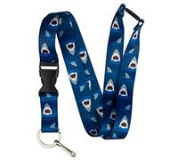 Limeloot Shark Jaws Premium Lanyard with Breakaway, Release Buckle, and Flat Ring
