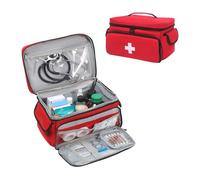 LIMENQIN Empty Large-Capacity First-aid Kit,First-Aider Medical Supplies Storage Bag,Multi-Pocket Classification Medicine Storage Bag,Suitable for Home,Travel,Outdoor Scenes(Red)