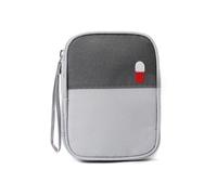 LIMENQIN Portable Medicine Organizer,First Aid Storage Carrying Case,Medicine Bottle Organizer with Smooth Zipper Travel First Aid Kit for Home,Outdoor and Travel Scenarios(Grey,4.7x5.9x1.2in)