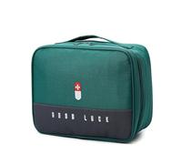 LIMENQIN Portable Medicine Organizer,First Aid Storage Carrying Case,Medicine Bottle Organizer with Smooth Zipper Travel First Aid Kit for Home,Outdoor and Travel Scenarios(Green,24x19x11in)