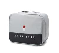 LIMENQIN Portable Medicine Organizer,First Aid Storage Carrying Case,Medicine Bottle Organizer with Smooth Zipper Travel First Aid Kit for Home,Outdoor and Travel Scenarios(Grey,24x19x11in)