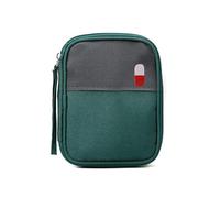 LIMENQIN Portable Medicine Organizer,First Aid Storage Carrying Case,Medicine Bottle Organizer with Smooth Zipper Travel First Aid Kit for Home,Outdoor and Travel Scenarios(Green,4.7x5.9x1.2in)