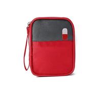 LIMENQIN Portable Medicine Organizer,First Aid Storage Carrying Case,Medicine Bottle Organizer with Smooth Zipper Travel First Aid Kit for Home,Outdoor and Travel Scenarios(Red,4.7x5.9x1.2in)